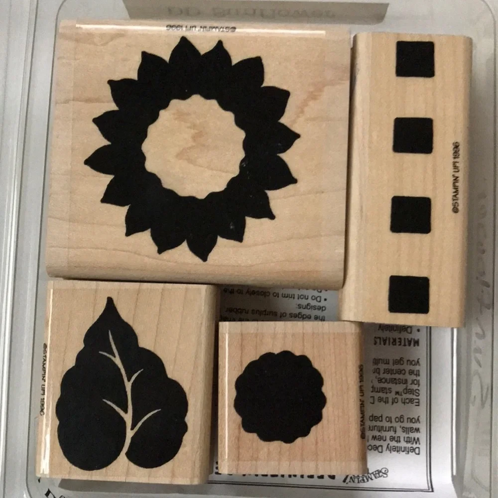 Sunflowers and Well Wishes rubber stamps